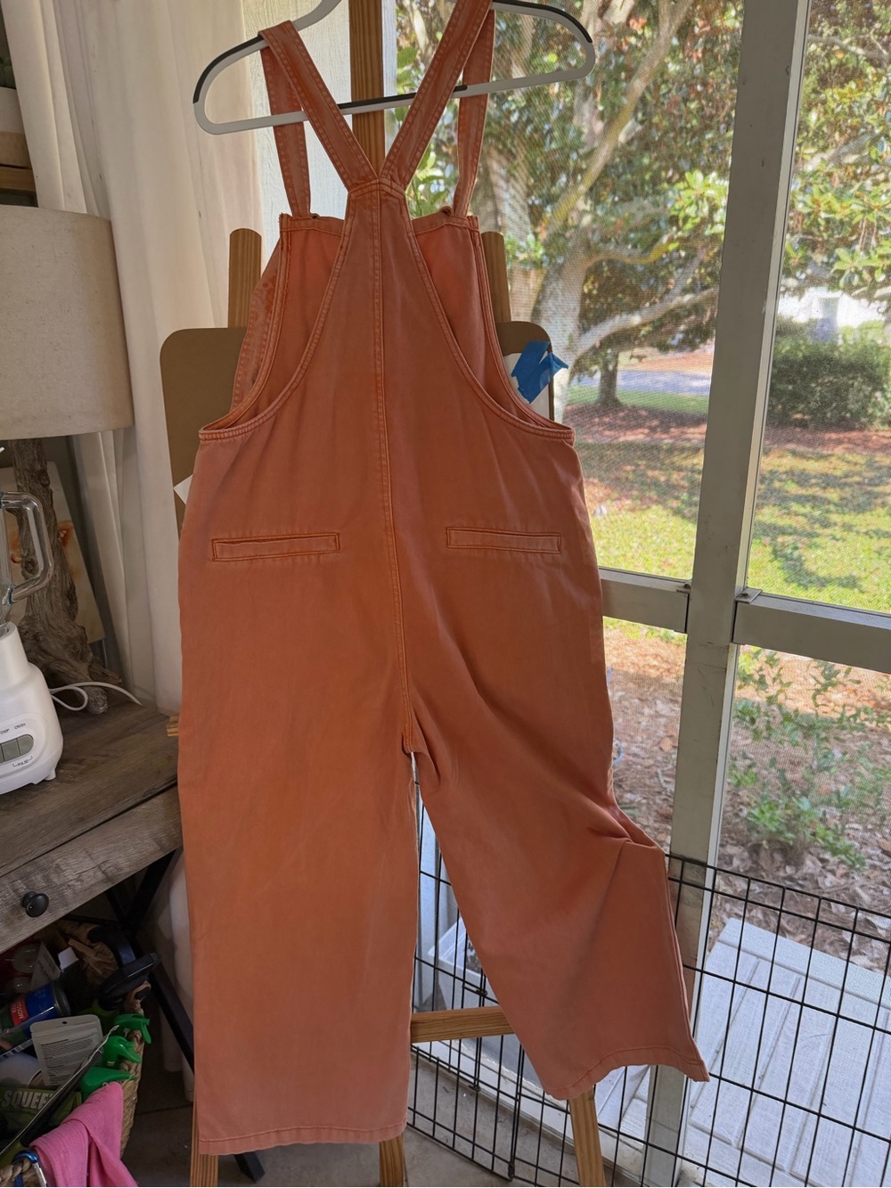 Zenana Outfitters Rust Orange Cotton Overalls